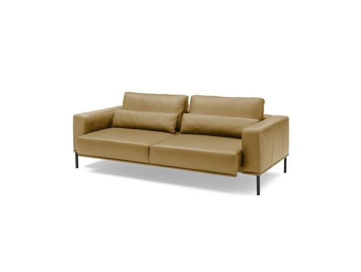 Musterring JustB! Ledersofa optional mit motorischem Sitzvorzug - Leder Mercury curcuma , automatische Sitztiefenverstellung , ohne Zusatzausstattung , 3-Sitzer Sofas von Musterring