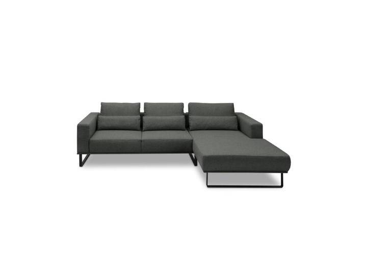 Musterring JustB! PM100 Ecksofa optional mit motorischem Sitzvorzug - Flachgewebe Mono anthrazit , 292 x 185 , automatische Sitztiefenverstellung , inkl. Nierenkissen , rechts, Modern, Zeitlos, automatische Sitztiefenverstellung von Musterring