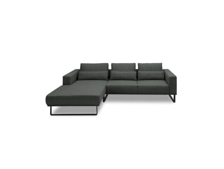 Musterring JustB! PM100 Ecksofa optional mit motorischem Sitzvorzug - Flachgewebe Mono anthrazit , 292 x 185 , automatische Sitztiefenverstellung , ohne Zusatzausstattung , links, Modern, Zeitlos, automatische Sitztiefenverstellung von Musterring