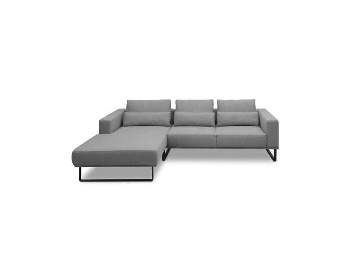 Musterring JustB! PM100 Ecksofa optional mit motorischem Sitzvorzug - Flachgewebe Mono grey , 292 x 185 , automatische Sitztiefenverstellung , inkl. Nierenkissen , links, Modern, Zeitlos, automatische Sitztiefenverstellung von Musterring