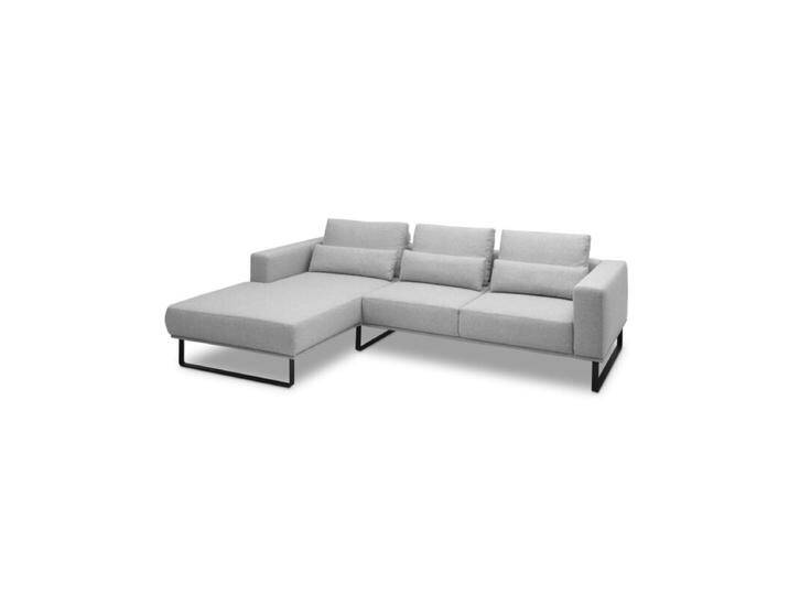 Musterring JustB! PM100 Ecksofa optional mit motorischem Sitzvorzug - Flachgewebe Mono light grey , 292 x 185 , automatische Sitztiefenverstellung , inkl. Nierenkissen , links, Modern, Zeitlos, automatische Sitztiefenverstellung von Musterring