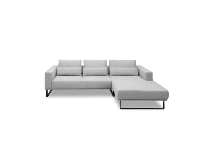 Musterring JustB! PM100 Ecksofa optional mit motorischem Sitzvorzug - Flachgewebe Mono light grey , 312 x 185 , automatische Sitztiefenverstellung , ohne Zusatzausstattung , rechts, Modern, Zeitlos, automatische Sitztiefenverstellung von Musterring
