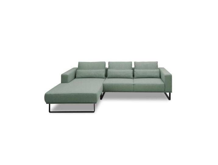 Musterring JustB! PM100 Ecksofa optional mit motorischem Sitzvorzug - Flachgewebe Mono mint , 332 x 185 , automatische Sitztiefenverstellung , ohne Zusatzausstattung , links, Modern, Zeitlos, automatische Sitztiefenverstellung von Musterring