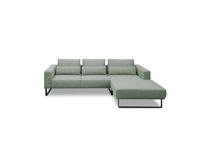 Musterring JustB! PM100 Ecksofa optional mit motorischem Sitzvorzug - Flachgewebe Mono mint , 332 x 185 , automatische Sitztiefenverstellung , ohne Zusatzausstattung , rechts, Modern, Zeitlos, automatische Sitztiefenverstellung von Musterring
