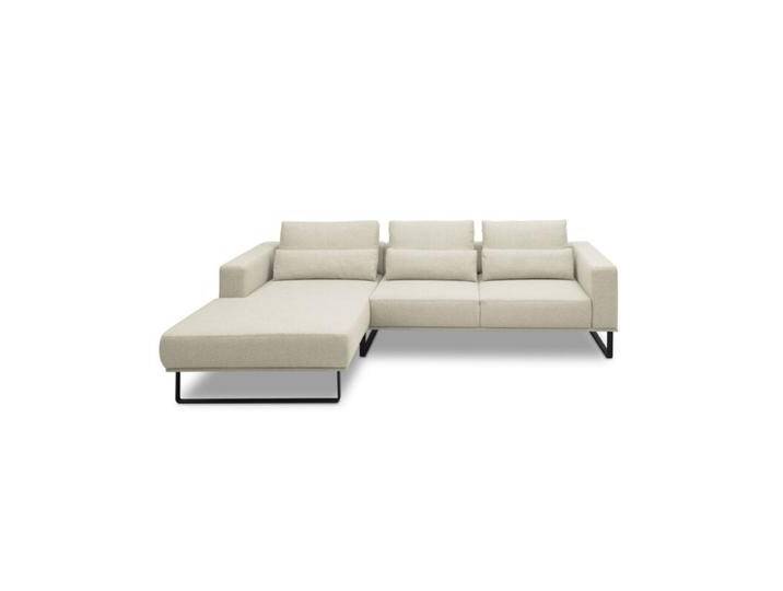 Musterring JustB! PM100 Ecksofa optional mit motorischem Sitzvorzug - Flachgewebe Mono nature , 292 x 185 , ohne Funktion , inkl. Nierenkissen , links, Modern, Zeitlos, ohne Funktion von Musterring