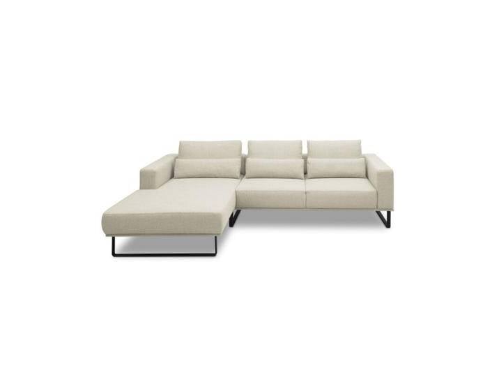 Musterring JustB! PM100 Ecksofa optional mit motorischem Sitzvorzug - Flachgewebe Mono nature , 332 x 185 , ohne Funktion , ohne Zusatzausstattung , links, Modern, Zeitlos, ohne Funktion von Musterring