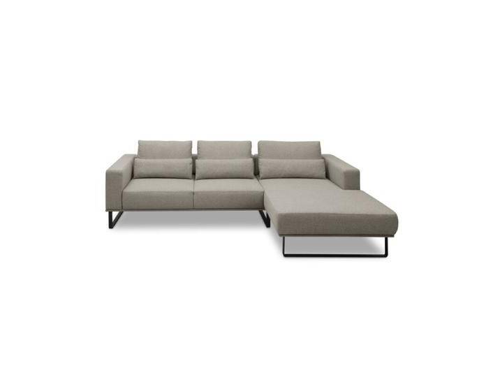 Musterring JustB! PM100 Ecksofa optional mit motorischem Sitzvorzug - Flachgewebe Mono taupe , 312 x 185 , automatische Sitztiefenverstellung , ohne Zusatzausstattung , rechts, Modern, Zeitlos, automatische Sitztiefenverstellung von Musterring