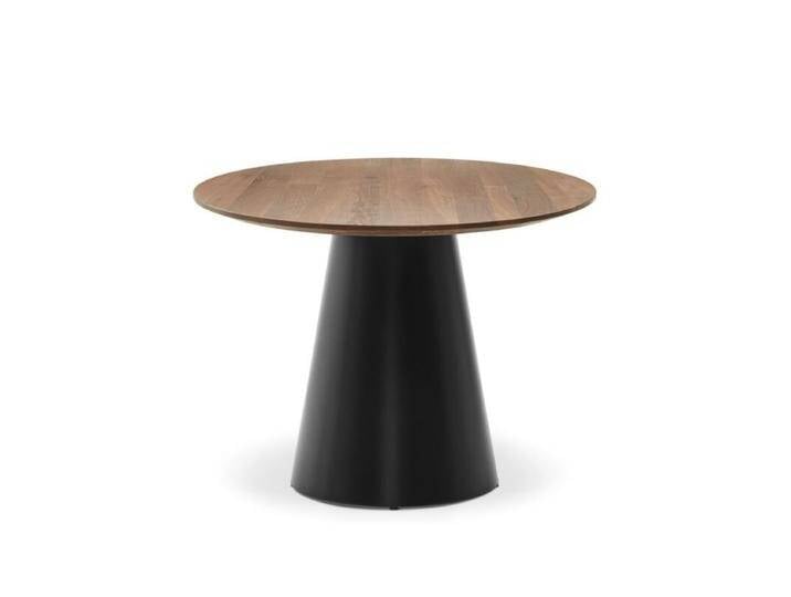 Musterring JustB! SP150 Esstisch rund mit Platte aus Nussbaum und Gestell in Schwarz, in 2 Größen - 130, Modern von Musterring