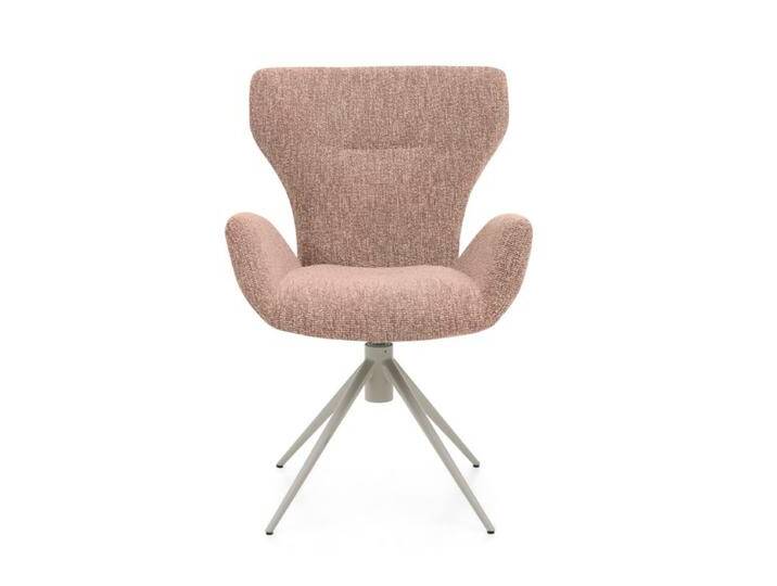 Musterring JustB SP150 Schalensessel - in verschiedenen Bezugs-und Gestellvarianten - Jaquard Lodge blush , Stativgestell Metall Lack seidengrau , inkl. Drehfunktion & Rückholfunktion, Modern, Skandinavisch, Drehfunktion, Rückholfunktion von Musterring