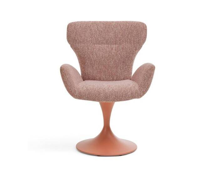 Musterring JustB SP150 Schalensessel - in verschiedenen Bezugs-und Gestellvarianten - Jaquard Lodge blush , Tulpenfuß Metall Lack blush , inkl. Drehfunktion & Rückholfunktion, Modern, Skandinavisch, Drehfunktion, Rückholfunktion von Musterring