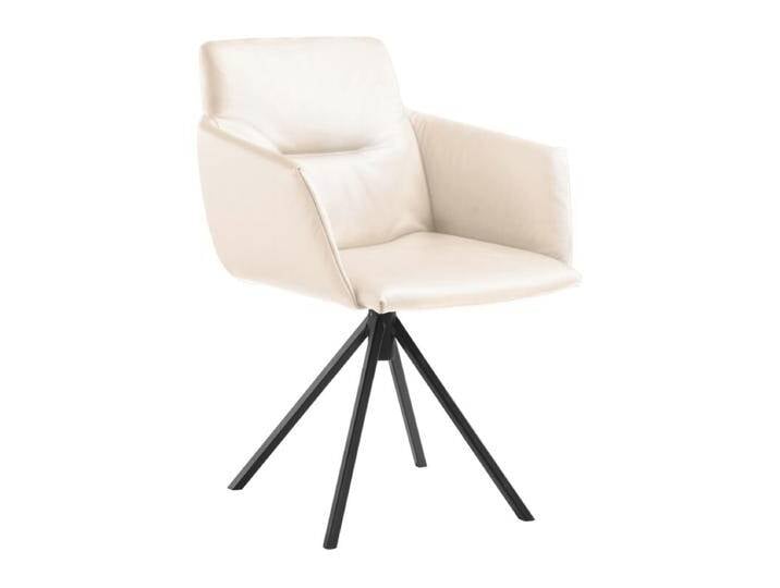 Musterring JustB! SP500 Armlehnstuhl in Leder mit Stativgestell - Leder Z7742 bianco , Drehfunktion & Rückholfunktion von Musterring