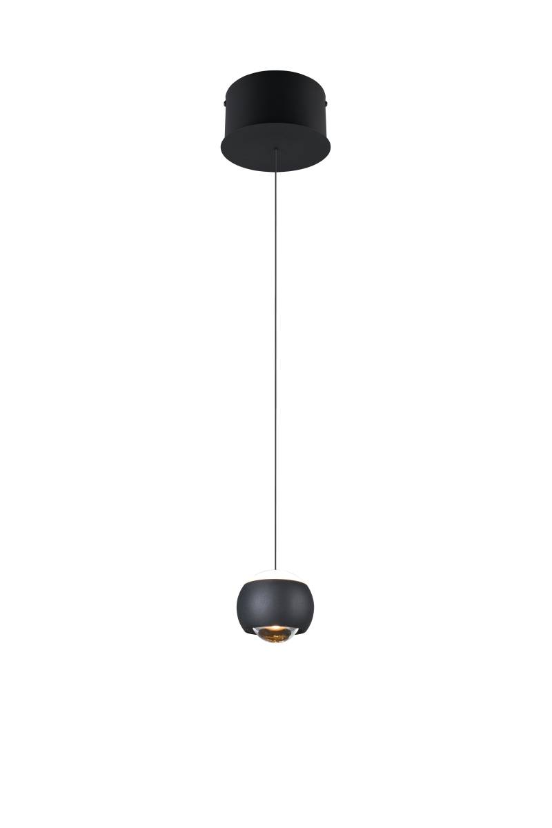 Musterring LED-Pendelleuchte CANNON in schwarz matt, Fernbed. von Musterring