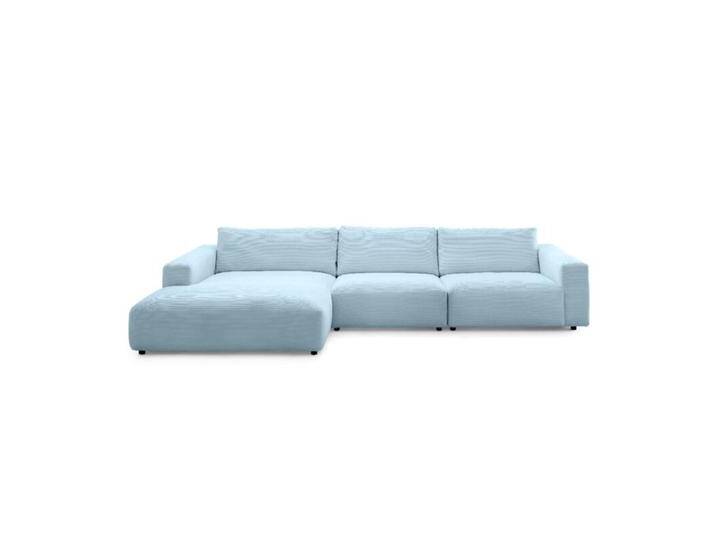 Musterring Lucia 3,5 Sitzer Ecksofa mit Bezug in Cord - Cord light blue , links, Modern, Zeitlos von Musterring