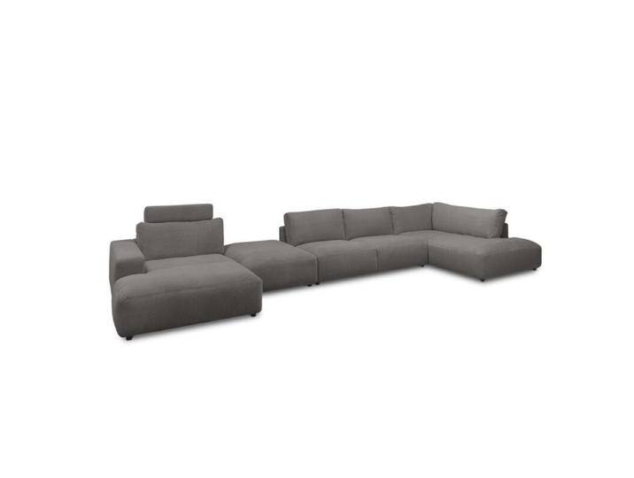 Musterring Lucia Wohnlandschaft Cord mit Zwischenhocker - Cord dark grey , ohne Zusatzausstattung , links, Modern, Zeitlos von Musterring