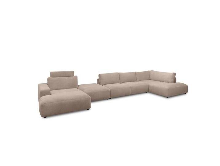 Musterring Lucia Wohnlandschaft Cord mit Zwischenhocker - Cord taupe , ohne Zusatzausstattung , links, Modern, Zeitlos von Musterring