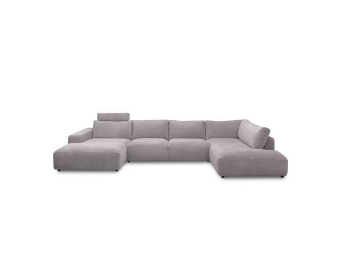 Musterring Lucia Wohnlandschaft mit Bezug in Cord und optionaler Kopfstütze - Cord grey , inkl. Kopfstütze , links, Modern, Zeitlos von Musterring