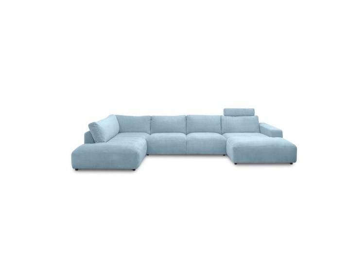 Musterring Lucia Wohnlandschaft mit Bezug in Cord und optionaler Kopfstütze - Cord light blue , ohne Zusatzausstattung , rechts, Modern, Zeitlos von Musterring