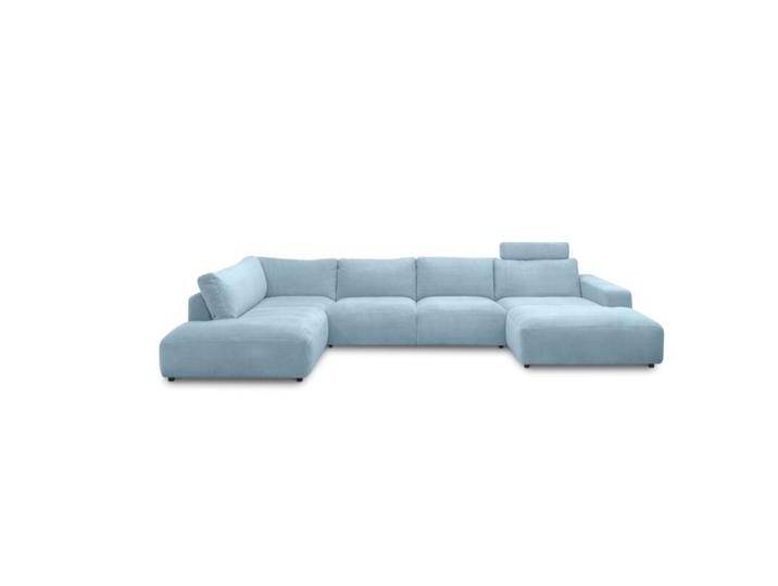 Musterring Lucia Wohnlandschaft mit Bezug in Cord und optionaler Kopfstütze - Cord light blue , ohne Zusatzausstattung , rechts, Modern, Zeitlos von Musterring