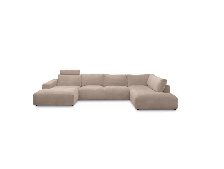 Musterring Lucia Wohnlandschaft mit Bezug in Cord und optionaler Kopfstütze - Cord taupe , inkl. Kopfstütze , links, Modern, Zeitlos von Musterring