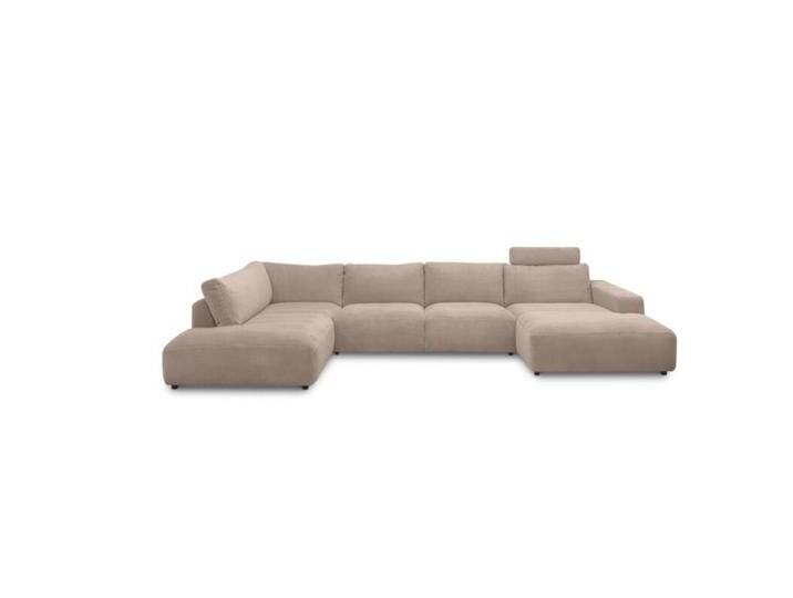 Musterring Lucia Wohnlandschaft mit Bezug in Cord und optionaler Kopfstütze - Cord taupe , ohne Zusatzausstattung , rechts, Modern, Zeitlos von Musterring