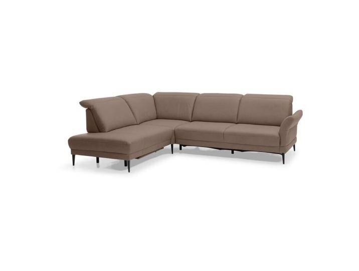 Musterring MR 1350 Ecksofa in Leder inkl. Kopfteilverstellung und optionalen Funktionen - Echtleder Aurelia alu , ohne Komfort-Funktionsset , links, Modern, Zeitlos, manuelle Armteilverstellung, automatische Fußteilverstellung, automatische Sitztiefenverstellung, manuelle Kopfteilverstellung, manuelle Sitztiefenverstellung von Musterring