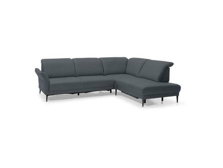 Musterring MR 1350 Ecksofa in Leder inkl. Kopfteilverstellung und optionalen Funktionen - Echtleder Aurelia steel , Komfort-Funktionsset inkl. automatischem Sitzvorzug , rechts von Musterring