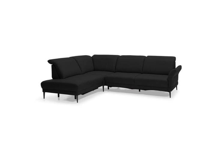 Musterring MR 1350 Ecksofa in Leder inkl. Kopfteilverstellung und optionalen Funktionen - Echtleder Torro schwarz , Komfort-Funktionsset inkl. manueller Sitztiefenverstellung , links, Modern, Zeitlos, manuelle Armteilverstellung, automatische Fußteilverstellung, automatische Sitztiefenverstellung, manuelle Kopfteilverstellung, manuelle Sitztiefenverstellung von Musterring