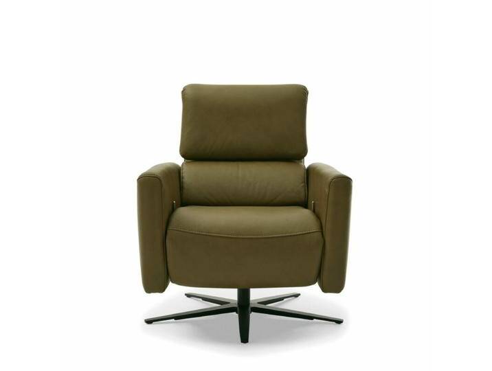 Musterring MR 261 Relaxsessel - Leder Semianilin Vivre moos , L Sitzhöhe 47 cm, Modern, manuelle Rückenteilverstellung, manuelle Fußteilverstellung, manuelle Relaxfunktion von Musterring