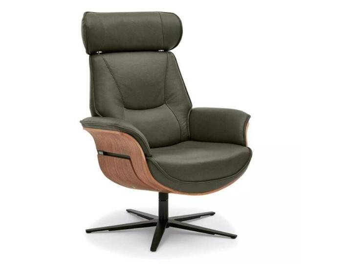 Musterring MR 276 Relaxsessel Leder oder Microfaser mit Relaxfunktionen - Echtleder Torro olive , Nussbaum , ohne Zusatzausstattung, Modern, Zeitlos, Drehfunktion, manuelle Rückenteilverstellung, Memoryfunktion, manuelle Kopfteilverstellung von Musterring