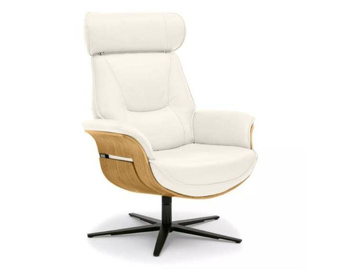 Musterring MR 276 Relaxsessel Leder oder Microfaser mit Relaxfunktionen - Echtleder Torro white , Eiche hell , ohne Zusatzausstattung, Modern, Zeitlos, Drehfunktion, manuelle Rückenteilverstellung, Memoryfunktion, manuelle Kopfteilverstellung von Musterring