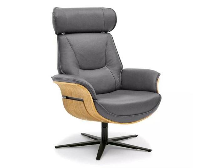 Musterring MR 276 Relaxsessel Leder oder Microfaser mit Relaxfunktionen - Microfaser Galero graphit , Eiche hell , ohne Zusatzausstattung, Modern, Zeitlos, Drehfunktion, manuelle Rückenteilverstellung, Memoryfunktion, manuelle Kopfteilverstellung von Musterring