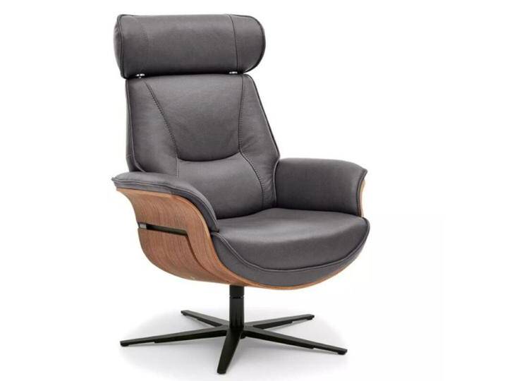 Musterring MR 276 Relaxsessel Leder oder Microfaser mit Relaxfunktionen - Microfaser Galero graphit , Nussbaum , ohne Zusatzausstattung, Modern, Zeitlos, Drehfunktion, manuelle Rückenteilverstellung, Memoryfunktion, manuelle Kopfteilverstellung von Musterring