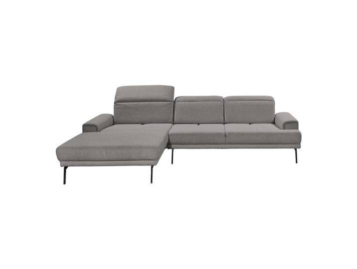 Musterring MR 4580 Ecksofa mit Kopfteil- und Sitztiefenverstellung - Flachgewebe Mono grey , links, Modern, Zeitlos, manuelle Kopfteilverstellung, manuelle Sitzteilverstellung von Musterring