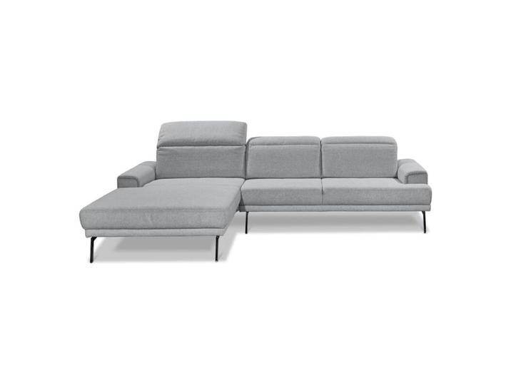 Musterring MR 4580 Ecksofa mit Kopfteil- und Sitztiefenverstellung - Flachgewebe Mono light grey , links, Modern, Zeitlos, manuelle Kopfteilverstellung, manuelle Sitzteilverstellung von Musterring