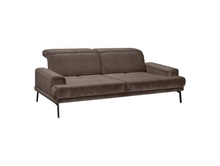 Musterring MR 4580 Sofa als 2-Sitzer oder 3-Sitzer mit Sitztiefenverstellung - Textilgewebe Velvet silver , 228, Modern, Zeitlos, manuelle Kopfteilverstellung, manuelle Sitztiefenverstellung von Musterring