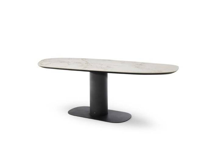 Musterring Navarra Esstisch mit organisch geformter Platte aus Dekton - 200, Modern, Zeitlos, Ausziehfunktion von Musterring