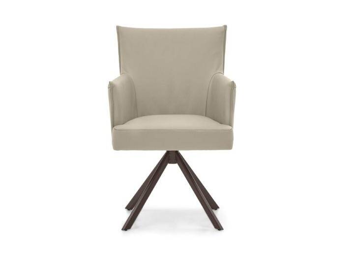 Musterring Nilan Armlehnstuhl in Leder – optional mit Drehfunktion - Leder Tendens latte , Stativgestell Metall marron pulverbeschichtet , Drehfunktion von Musterring
