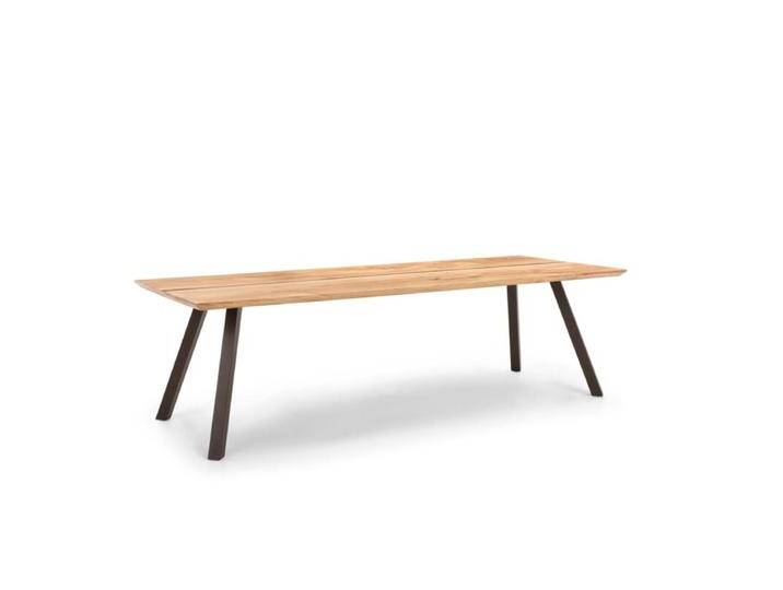 Musterring Nilan Esstisch mit Platte aus Wildeiche mit Harzfüllung - Wildeiche massiv geölt Harzfüllung farblos matt , 200 x 77 x 100, Industrial, Natur von Musterring