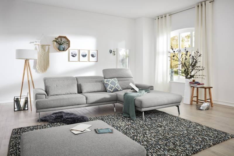 Musterring Polsterecke MR 4580 in Stoff Mono light grey von Musterring