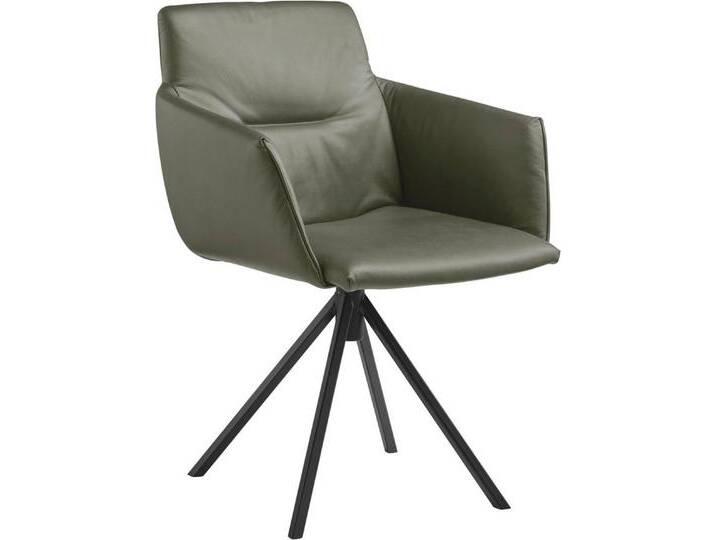 Musterring Polsterstuhl JustB! SP500 (1 St), mit Armlehne, Stativgestell in schwarz, drehbar inkl. Rückholfeder, olive von Musterring
