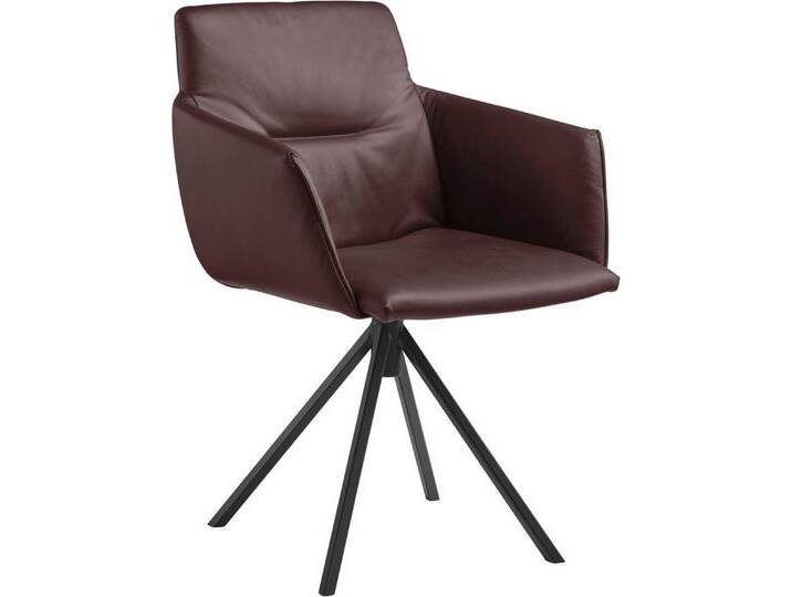 Musterring Polsterstuhl JustB! SP500 (1 St), mit Armlehne, Stativgestell in schwarz, nicht drehbar, burgundy von Musterring