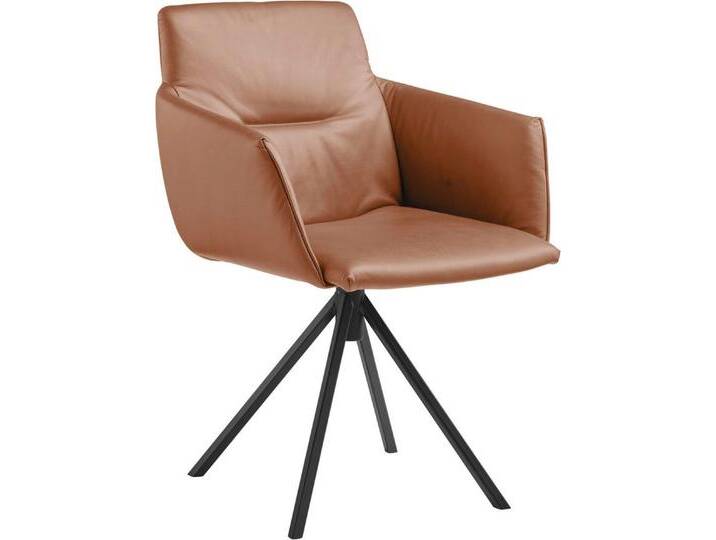 Musterring Polsterstuhl JustB! SP500 (1 St), mit Armlehne, Stativgestell in schwarz, nicht drehbar, honey von Musterring