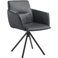 Musterring Polsterstuhl "JustB SP500", 1 St., Longlife Xtra-Leder Z77, mit Armlehne, wahlweise mit Drehfunktion, Stativgestell in schwarz von Musterring