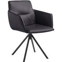 Musterring Polsterstuhl "JustB SP500", 1 St., Longlife Xtra-Leder Z69, mit Armlehne, wahlweise mit Drehfunktion, Stativgestell in schwarz von Musterring