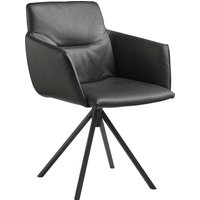 Musterring Polsterstuhl "JustB SP500", 1 St., Longlife Xtra-Leder Z77, mit Armlehne, wahlweise mit Drehfunktion, Stativgestell in schwarz von Musterring