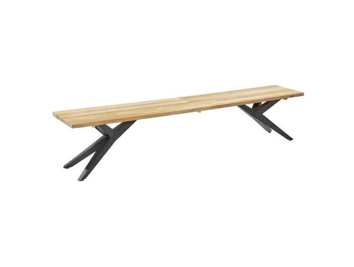 Musterring Rotterdam Gartenbank 240cm Edelstahl/Teak Dunkelgrau Braun von Musterring