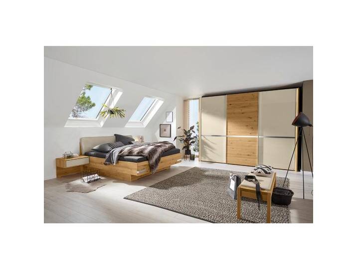 Musterring SCHLAFZIMMER, Eiche, Champagner, Holz, Glas, Eiche, massiv, 6 Fächer, 180x200 cm, Goldenes M, Made in Germany, DIN EN ISO 9001, Musterring SCHLAFZIMMER, Eiche, Champagner, Holz, Glas, Eiche, massiv, 6 Fächer, 180x200 cm, Goldenes M, Made in Germany, DIN EN ISO 9001, von Musterring