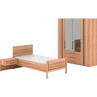 Musterring Schlafzimmer-Set "Sorrent, Kleiderschrank, Bett & Nachtkommoden, teilmassiv Eiche" 2er-Set Nachtschränke, Drehtürenschrank 200 cm, Bett 100x200 cm, Schrank mit Türen und Schubkästen, Bett mit Stollfuß, teilmassiv von Musterring