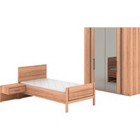 Musterring Schlafzimmer-Set "Sorrent, Kleiderschrank, Bett & Nachtkommoden, teilmassiv Eiche", (2er-Set Nachtschränke, Drehtürenschrank 200 cm, Bett 100x200 cm), mit Dreh- und Falttüren, Schrankbreite 200cm, Bett mit Stollfuß von Musterring