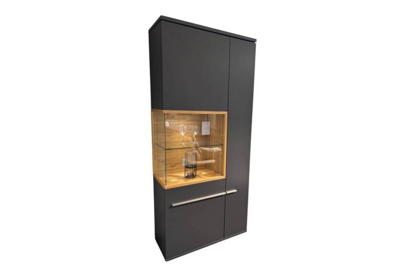 Musterring Standvitrine Vitrine Aterno Front Und Korpus Schiefergrau Grau Absetzung von Musterring